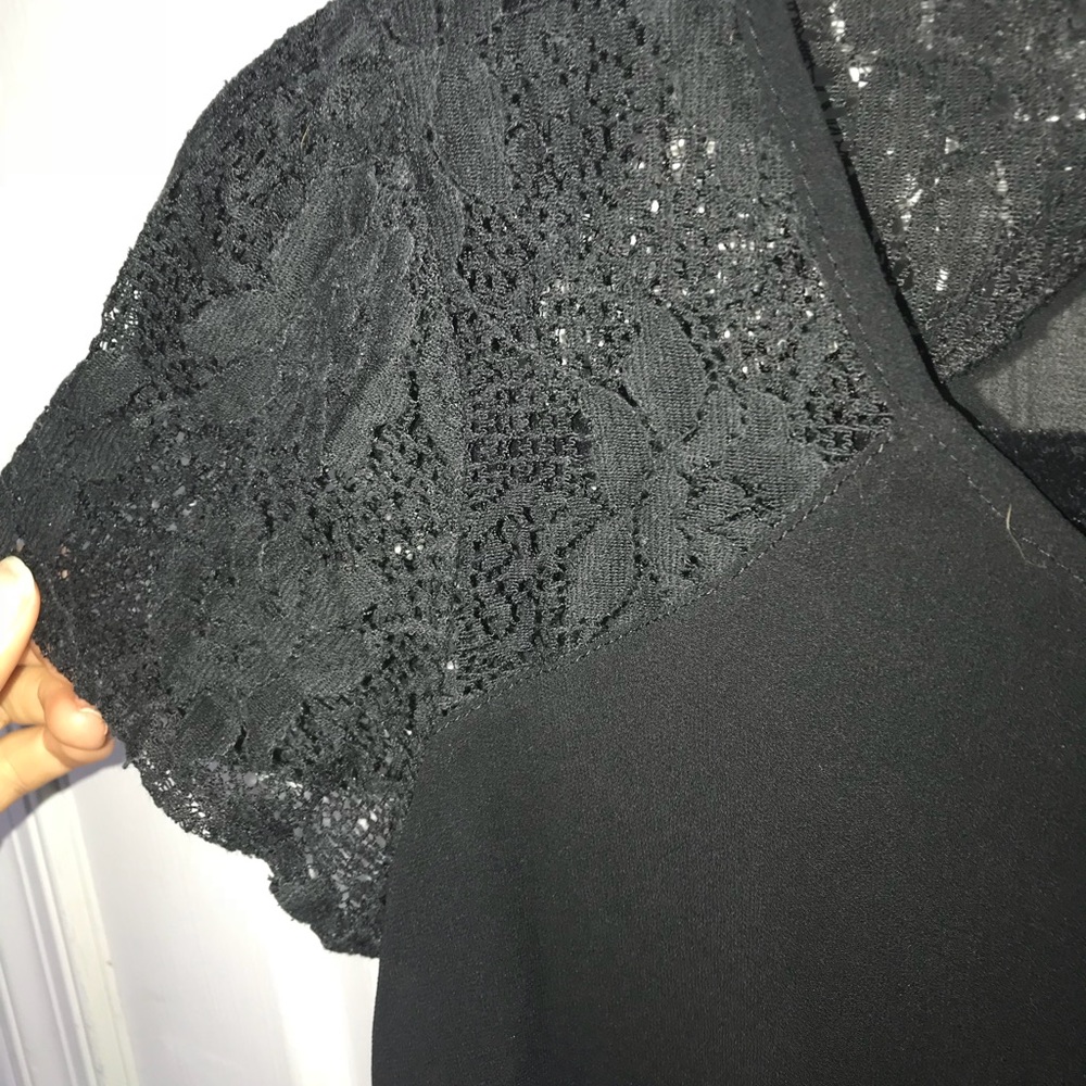 Black Sheer Lace Top- Medium